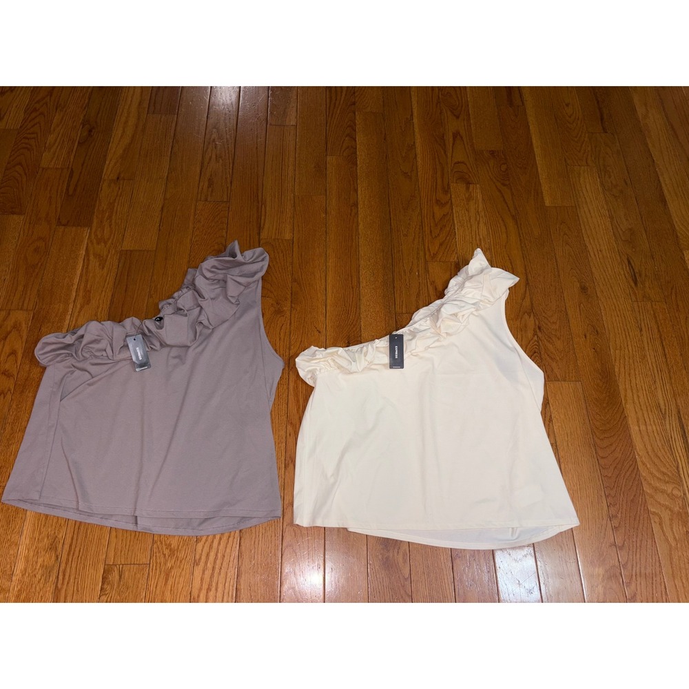 New bundle 2 Express One Shoulder Ruffle Tank Top Women's XL Sleeveless‎ Blouse